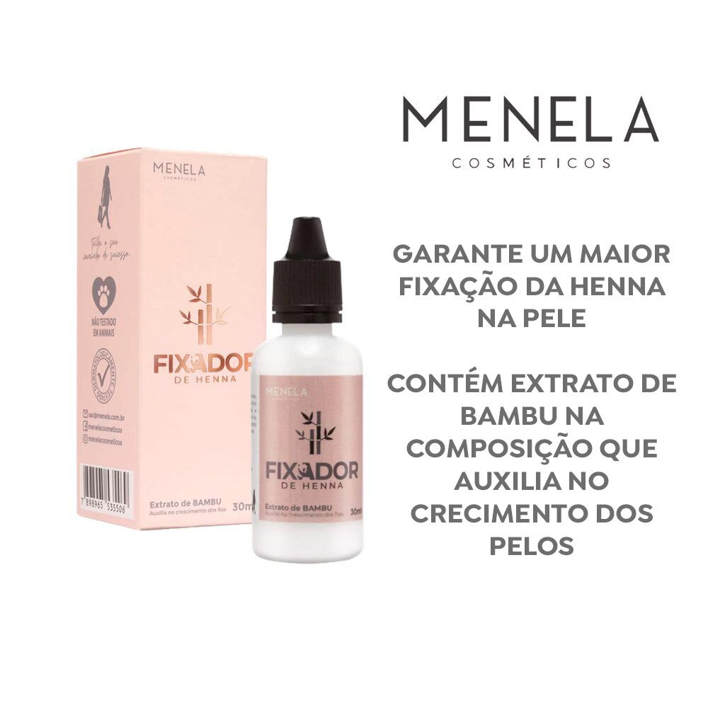 Fixador De Henna Extrato De Bambu Menela Ml Loja Lemis