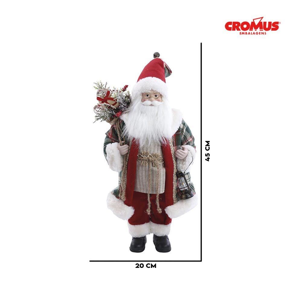 Boneco Papai Noel 45cm Decoração de Natal Cromus Loja Lemis