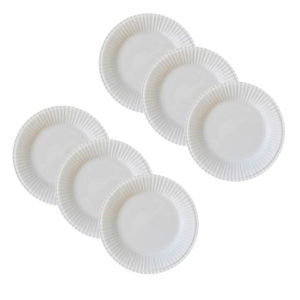 Kit 6 Pratos Rasos Frisada Branco 1ª Linha Scalla