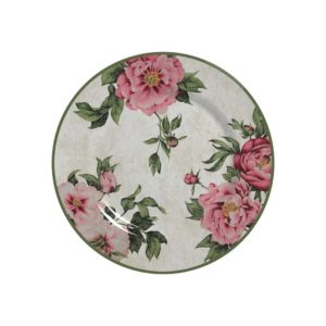 Prato Raso Flores Peônia 29cm 1ª Linha Alleanza
