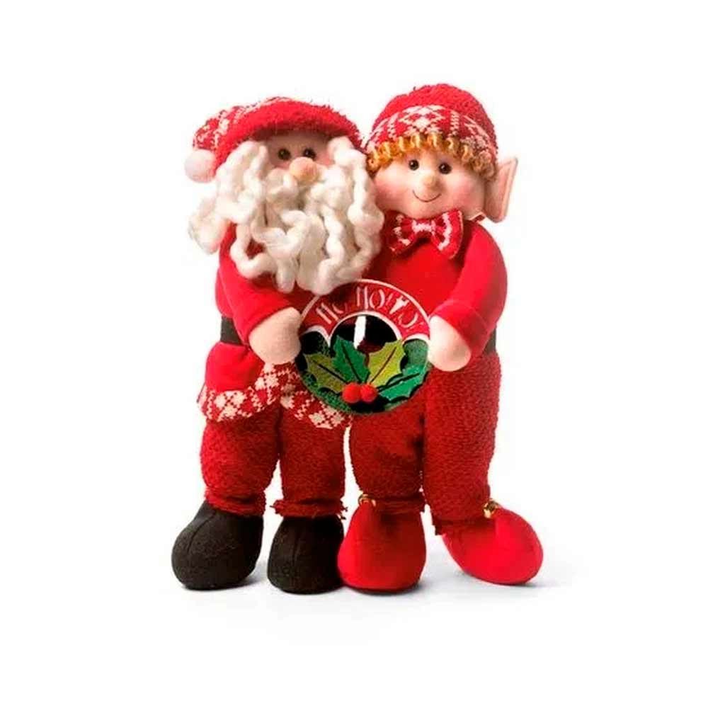 Boneco de Papai Noel em Pé com Guirlanda Rosto de Elfo 75cm em Promoção na  Americanas