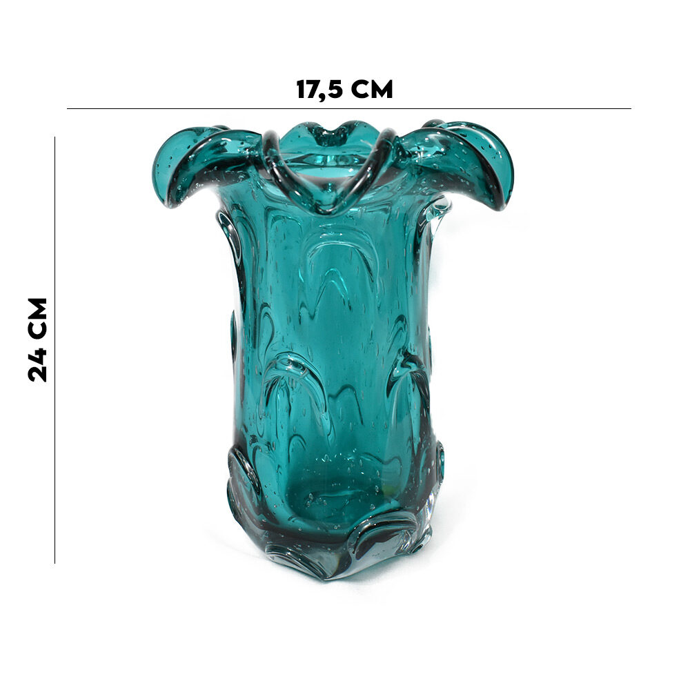 Vaso decorativo 13 cm de vidro azul tiffany Italy Lyor - L4254 - Mimo Home