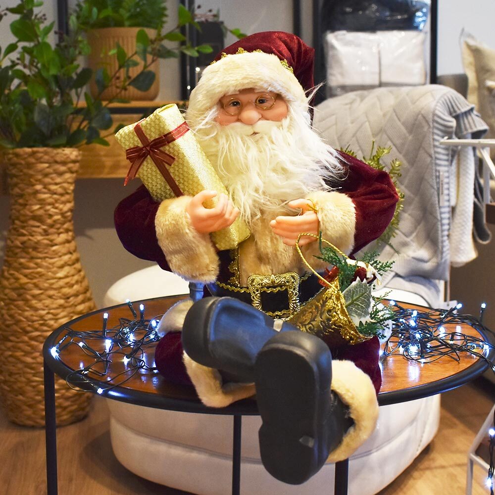 Papai Noel Decorativo com Presente 44cm Tok da Casa - DadePresente