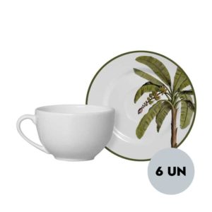 Conjunto 6 Xícaras de Chá com Píres Malibu Alleanza 1ª Linha