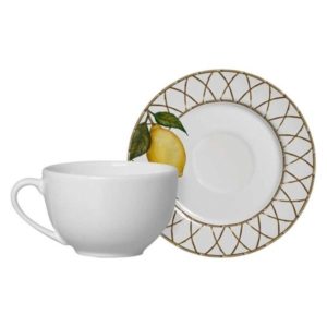 Jogo 4 Xícaras de Chá com Píres Siciliano 1ª Linha Alleanza