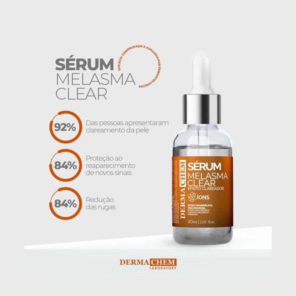 Sérum Melasma Clear Eleito Clareador Dermachem 30ml Loja Lemis