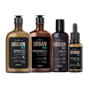 Kit Masculino para Cabelos Barba e Bigode Cuidados Urban Men