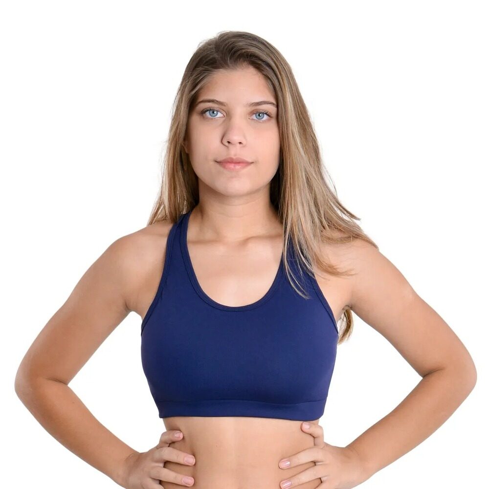 Top Feminino Fitness Azul Marinho Academia Nadador Trifil - Loja Lemis
