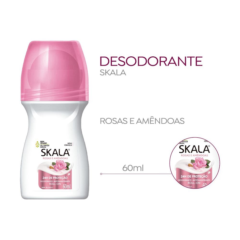 Desodorante roll-on skala amêndoas doces 60ml