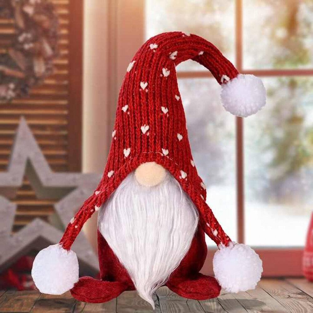 Natal Gnomos pelúcia, chapéu Natal xadrez vermelho decoração
