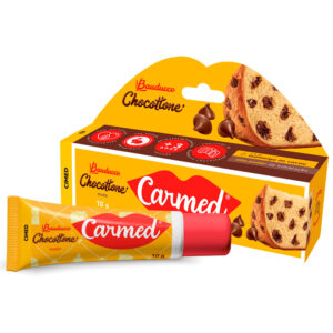 Kit 2 Carmed Chocotone Panetone Bauducco Hidratante Labial com Sabor Chocolate Natal 10g