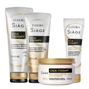 Kit Shampoo Condicionador Máscara Leave In Reconstrução Capilar Reparação Cica Therapy Eudora Siàge