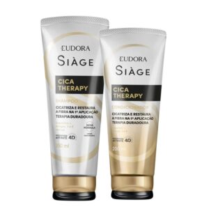 Kit Shampoo e Condicionador Reconstrução Reparação Cica Therapy Restauração 250ml 200ml Eudora Siàge