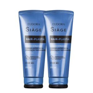 Kit 2 Condicionador Hair Plastia Plástica dos Fios Hidratação Capilar 200ml Eudora Siàge