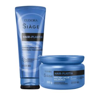 Kit Shampoo e Máscara de Hidratação Capilar Hair Plastia Plástica dos Fios Eudora Siàge