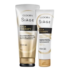 Kit Condicionador e Leave In Reconstrução Reparação Cica Therapy Restauração Capilar Eudora Siàge