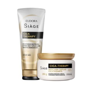 Kit Condicionador e Máscara Reconstrução Reparação Cica Therapy Restauração Capilar Eudora Siàge
