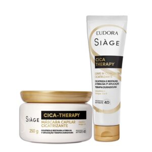 Kit Máscara e Leave In Reconstrução Capilar Reparação Cica Therapy Restauração Eudora Siàge