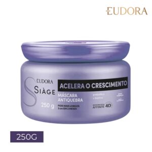 Máscara Acelera o Crescimento dos Cabelos Antiqueda Fortalecimento Capilar 250g Eudora Siàge