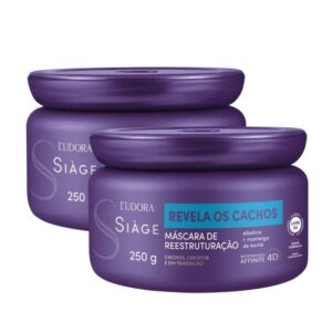 Kit 2 Máscara de Hidratação Cabelo Cacheado Revela Os Cachos Capilar 250g Eudora Siàge