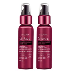 Kit 2 Sérum Hot Eudora Cauterização dos Fios Auto Aquecimento Therapy 60ml Siàge