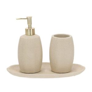 Kit Banheiro Porta Sabonete Porta Escova e Bandeja em Poliresina 3pcs Mart