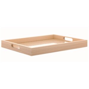 Bandeja Decorativa de Madeira Retangular MDF Fundo Treliça 40x30cm Lyor