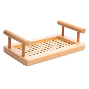 Bandeja de Bambu com Alças e Fundo em Treliça 25x15x5cm Wolff