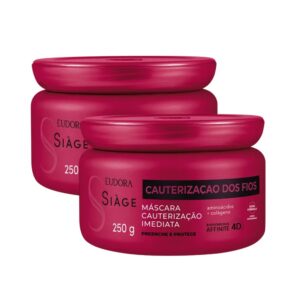 Kit 2 Máscara de Reconstrução Capilar Cauterização dos Fios Reparação 250g Eudora Siàge