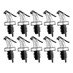 Kit 10 Bico Dosador de Garrafa de Azeite Vinagre com Vedação Silicone Tampa Galheteiro Lemis