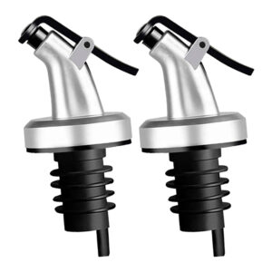 Kit 2 Bico Dosador de Garrafa de Azeite Vinagre com Vedação Silicone Tampa Galheteiro Lemis