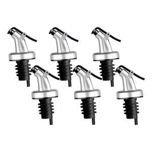 Kit 6 Bico Dosador de Garrafa de Azeite Vinagre com Vedação Silicone Tampa Galheteiro Lemis