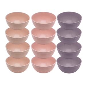 Jogo 12 Bowl de Bambu Ecológico Resistente Não Quebra Bege Lines Tigela Lyor 750ml