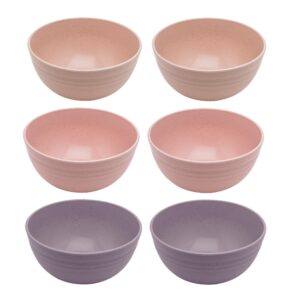 Jogo 6 Bowl de Bambu Ecológico Resistente Não Quebra Bege Lines Tigela Lyor 750ml