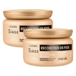 Kit 2 Máscara de Reconstrução Capilar Reconstrói os Fios Restauração 250g Eudora Siàge