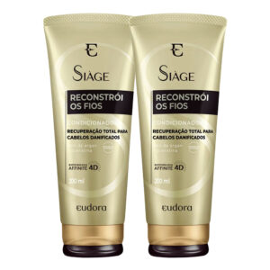 Kit 2 Condicionador Reconstrução Reparação Reconstrói Os Fios Restauração 200ml Eudora Siàge