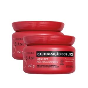 Kit 2 Máscara de Reconstrução Capilar Cauterização dos Lisos Reparação 250g Eudora Siàge