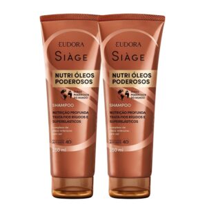 Kit 2 Shampoo Nutrição Nutri Óleos Poderosos Cabelos Secos 250ml Eudora Siàge
