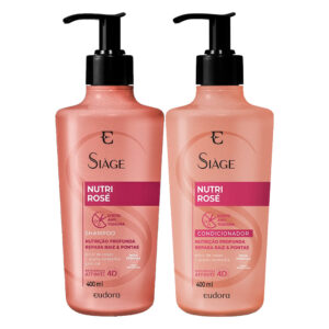 Kit Shampoo e Condicionador Nutri Rosé Nutrição Raiz e Pontas 400ml Eudora Siàge