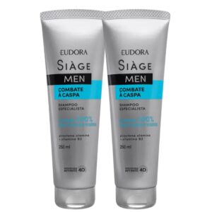 Kit 2 Shampoo Anticaspa Masculino Combate a Caspa 250ml Eudora Siàge