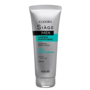 Shampoo Antioleosidade Masculino Limpeza Purificante 250ml Eudora Siàge Men