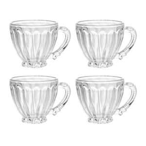 Jogo 4 Xícara de Chá de Cristal Ecológico Café Imperial 200ml Lyor