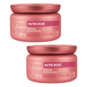 Kit 2 Máscara de Nutrição Capilar Nutri Rosé Repara Raiz e Ponta 250g Eudora Siàge