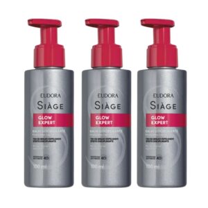 Kit 3 Leave In Finalizador Balm Glow Expert Capilar Anti Frizz 100ml Eudora Siàge