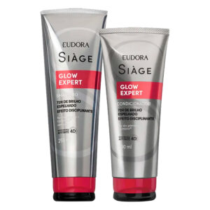 Kit Shampoo e Condicionador Anti Frizz Glow Expert Nutrição Limpeza e Brilho Eudora Siàge