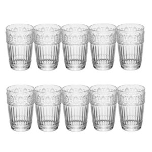 Jogo 10 Copo de Cristal para Água Suco Mauve 350ml  Transparente Wolff