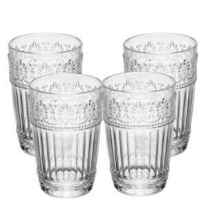 Jogo 4 Copo de Cristal para Água Suco Mauve 350ml  Transparente Wolff