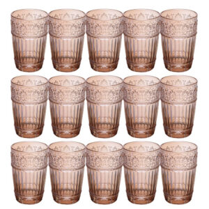 Jogo 12 Copo de Cristal para Água Suco Mauve 350ml Âmbar Wolff
