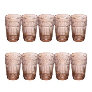 Jogo 10 Copo de Cristal para Água Suco Mauve 350ml Âmbar Wolff