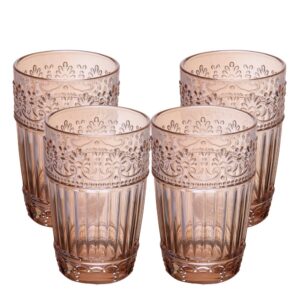 Jogo 4 Copo de Cristal para Água Suco Mauve 350ml Âmbar Wolff